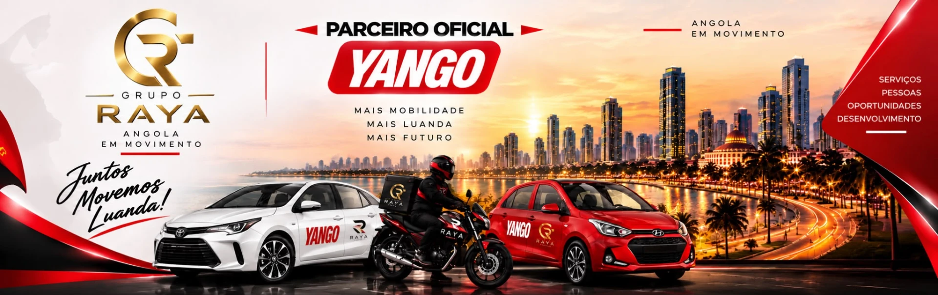 Grupo Raya — frota em movimento em Luanda
